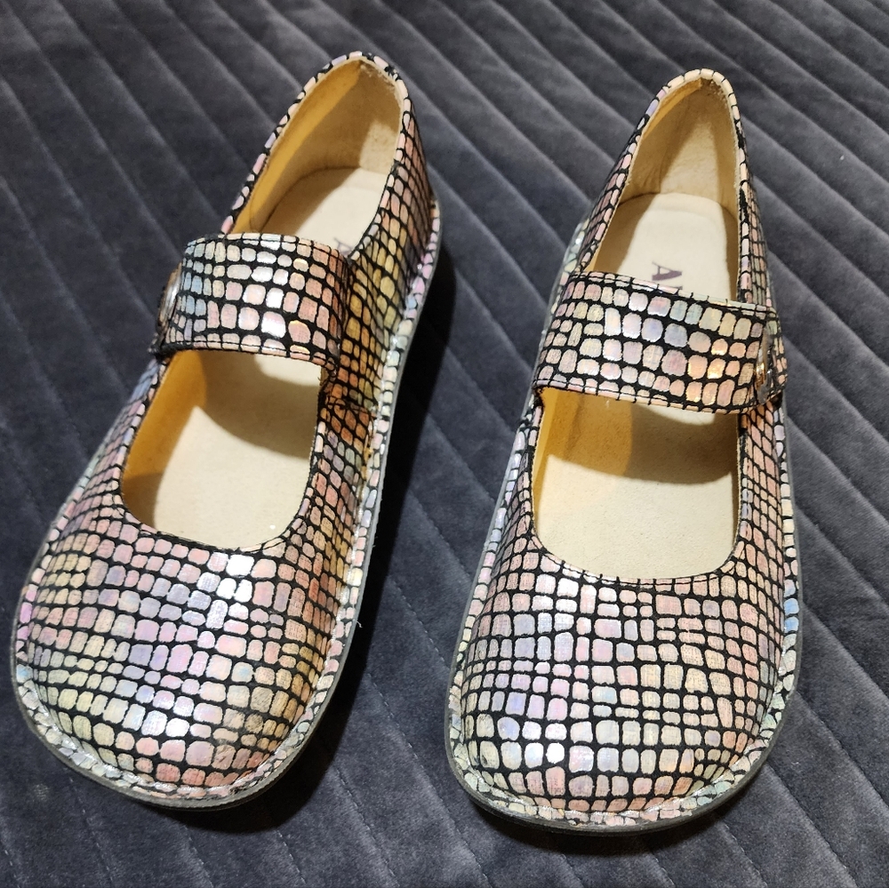 Alegria Mary Jane Comfort Shoes Pal-545 Paloma Colorful Metallic